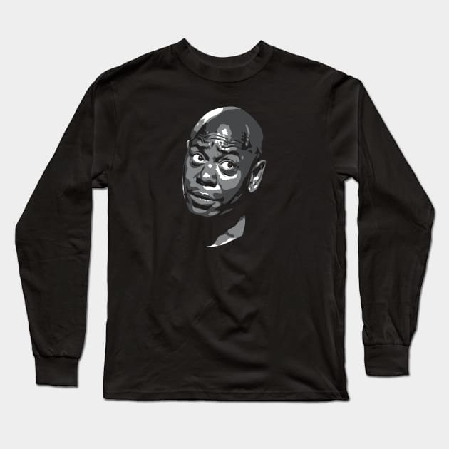 Dave Chappelle greyscale Long Sleeve T-Shirt by @johnnehill